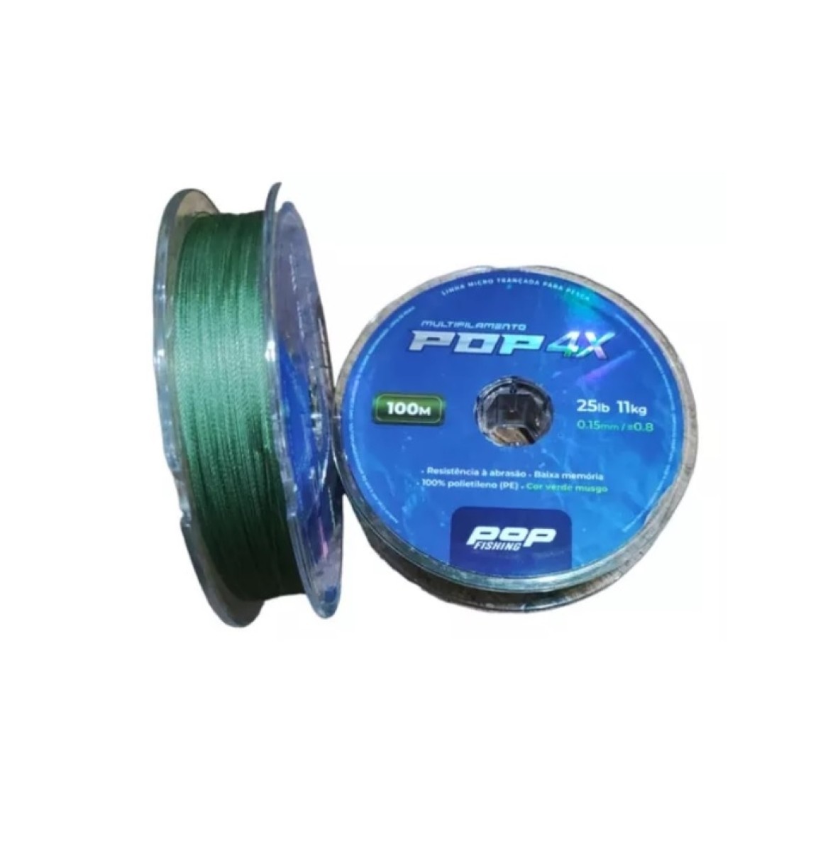 Linha Multifilamento Pop Fishing 4X Verde – 0.18mm – 12kg – 100 metros