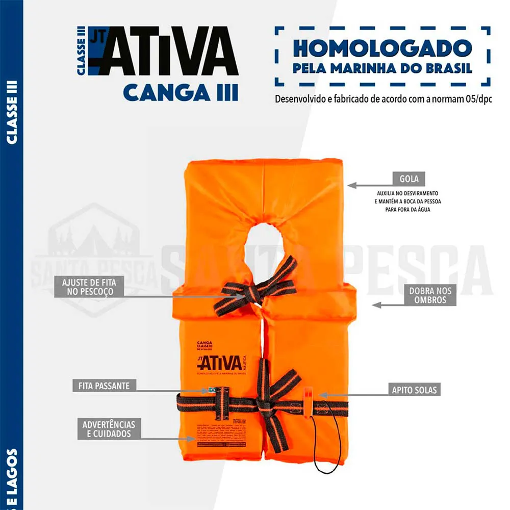 Colete Salva Vidas Ativa Canga Classe III - GG Até 150 kg - Imagem 4