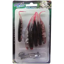 Isca artificial Soft Bait Shad W189 - Maruri - 10cm - 6 unidades + 2 jigs - Ação Fundo - Cor 04 - Imagem 2