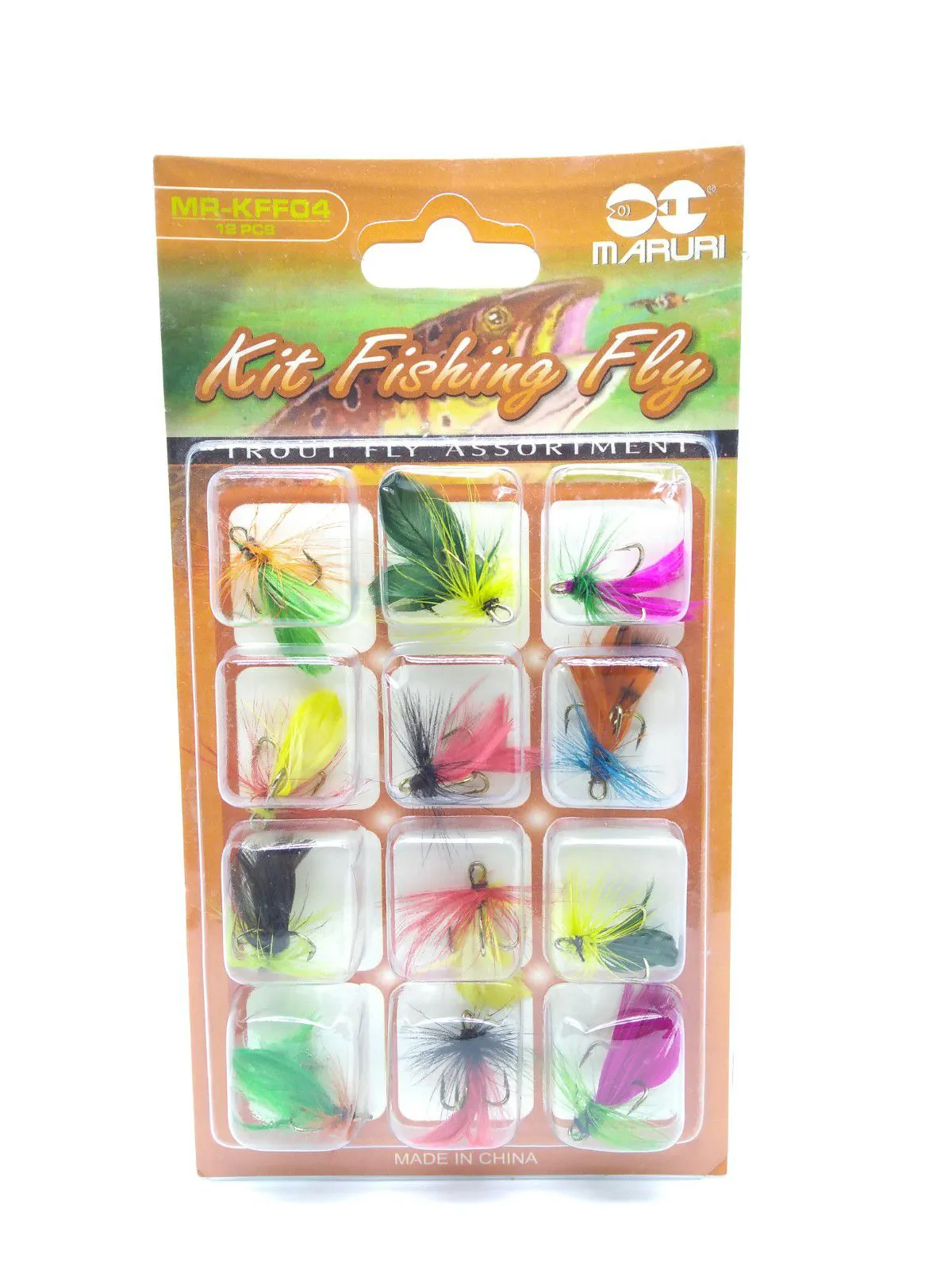 Isca artificial Kit Fishing Fly - Maruri - 12 unidades - Mini Garatéias - Cor 04