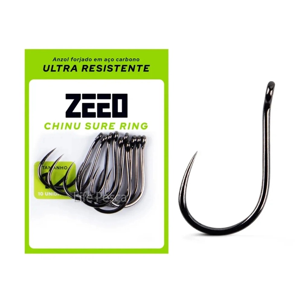 Anzol Chinu Sure Ring - Zeeo - N°1 - 10 unidades