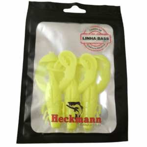 Isca artificial Lagostim - Heckmann - 7.5cm - 3 unidades - Ação Fundo - Cor Amarelo Siciliano