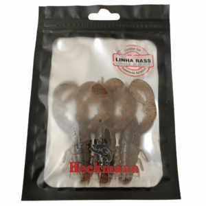 Isca artificial Lagostim - Heckmann - 7.5cm - 3 unidades - Ação Fundo - Cor Chá Escuro