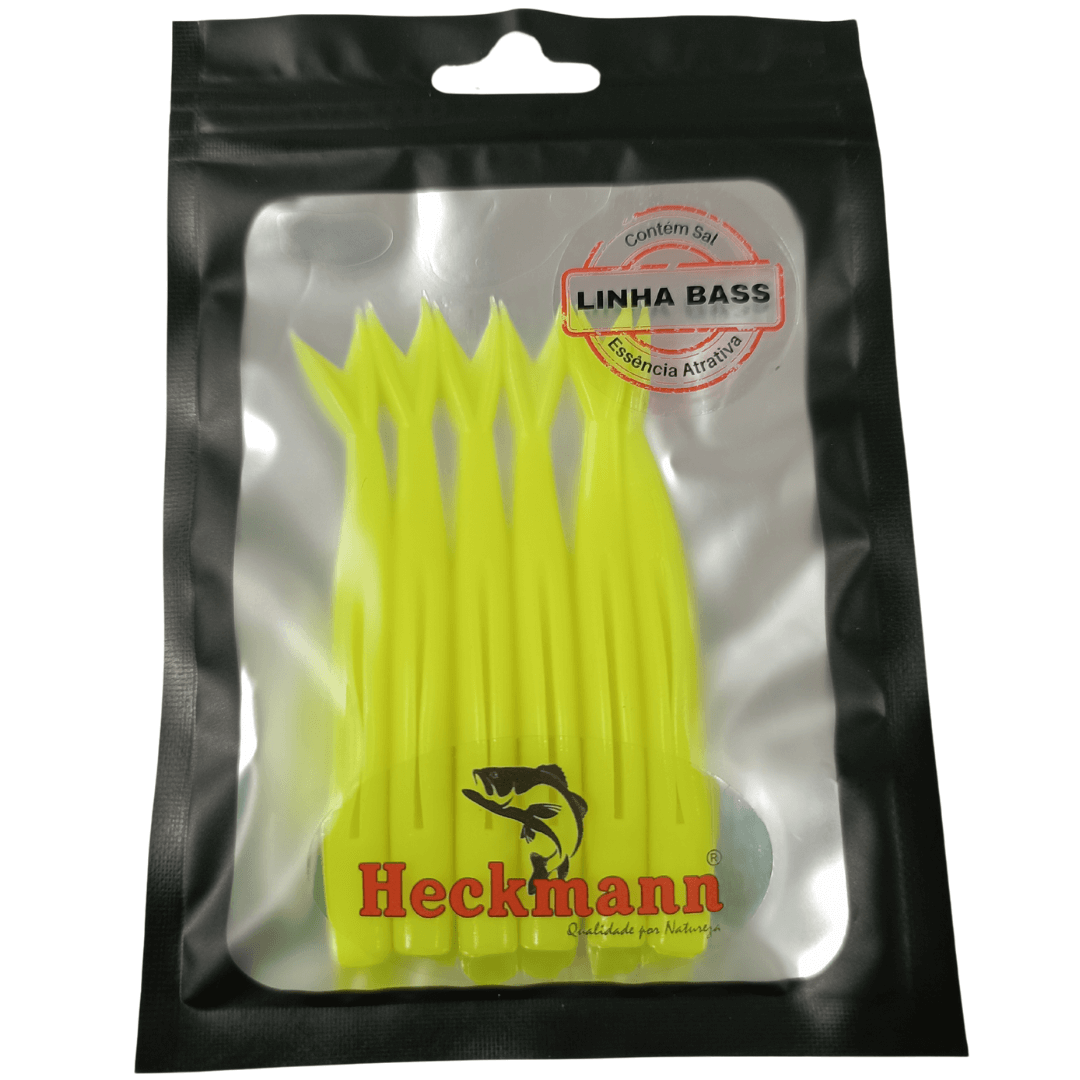 Isca artificial Manjuba 6cm - Heckmann - 6 unidades - Ação Fundo - Cor Amarelo Siciliano