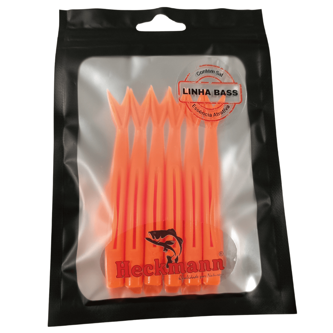 Isca artificial Manjuba 6cm - Heckmann - 6 unidades - Ação Fundo - Cor Cenourinha