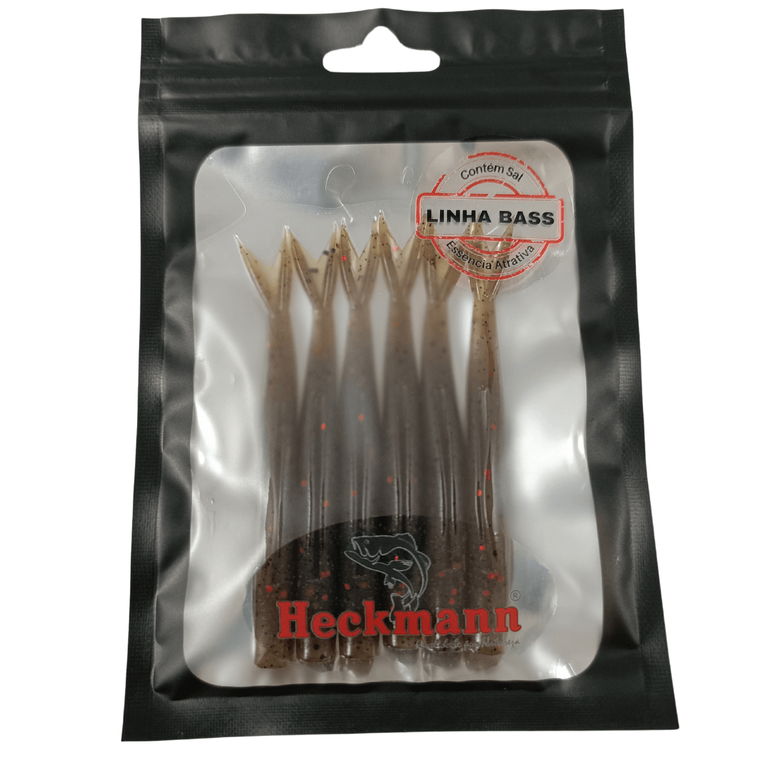 Isca artificial Manjuba 6cm - Heckmann - 6 unidades - Ação Fundo - Cor Chá Escuro