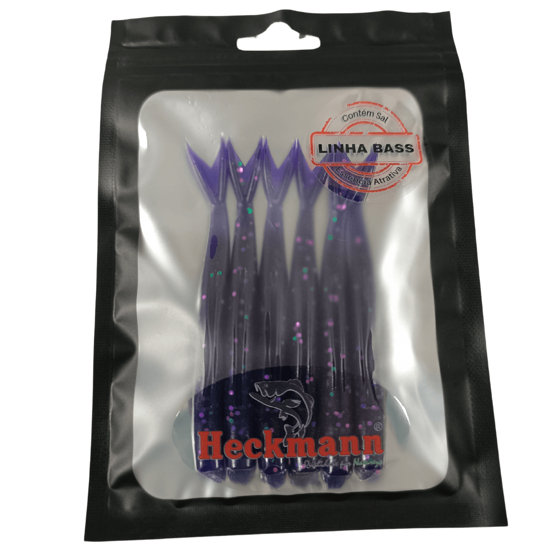 Isca artificial Manjuba 9cm - Heckmann - 6 unidades - Ação Fundo - Cor Violeta Escuro