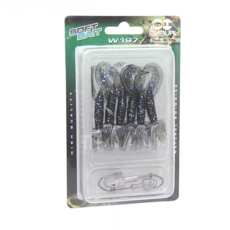 Isca artificial Soft Bait Shad W197 - Maruri - 7cm - 6 unidades + 2 Jigs - Ação Fundo - Cor 04 - Imagem 3
