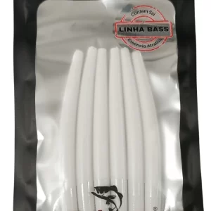 Isca artificial Minhoca - Heckmann - 10cm - 6 unidades - Ação Fundo - Cor Branco Liso