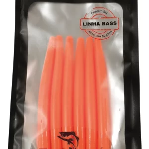 Isca artificial Minhoca - Heckmann - 10cm - 6 unidades - Cor Cenourinha