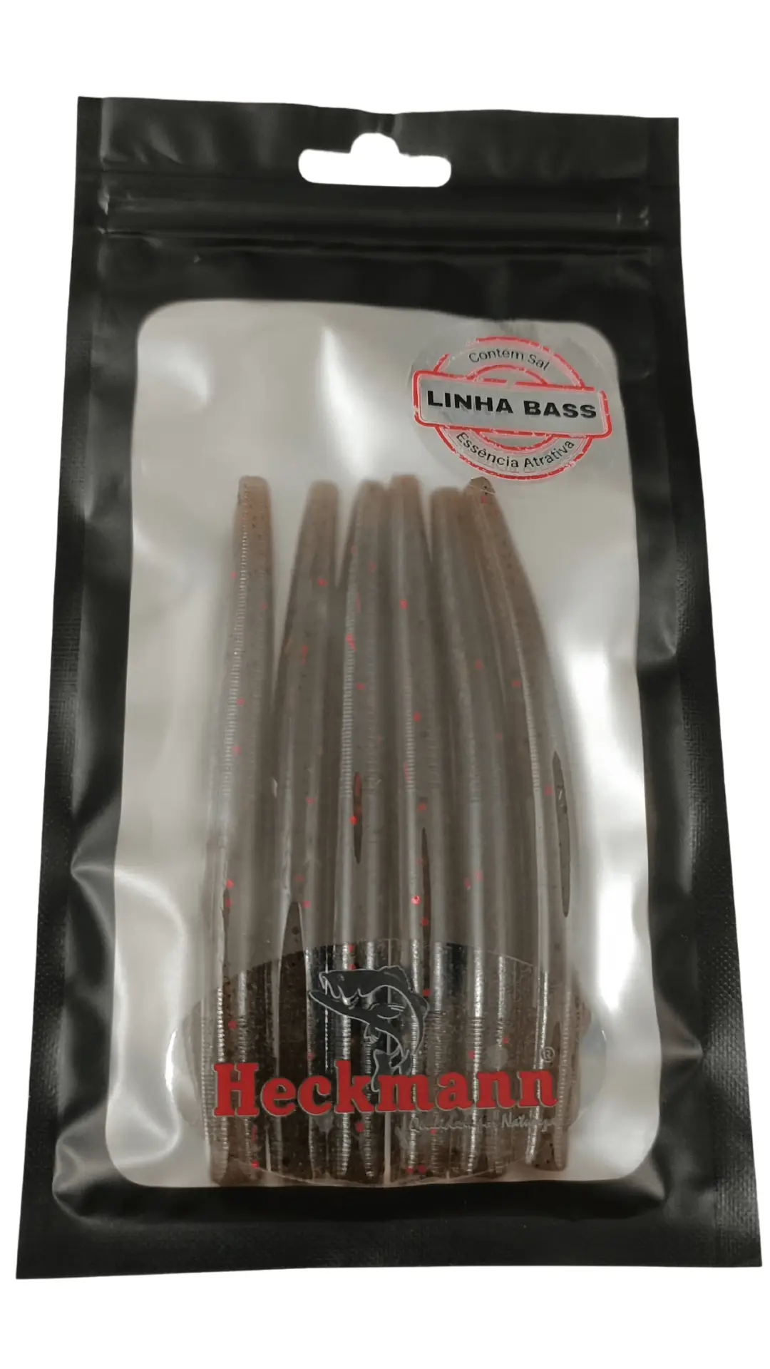 Isca artificial Minhoca - Heckmann - 10cm - 6 unidades - Ação Fundo - Cor Chá Escuro