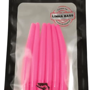 Isca artificial Minhoca - Heckmann - 10cm - 6 unidades - Ação Fundo - Cor Chiclete