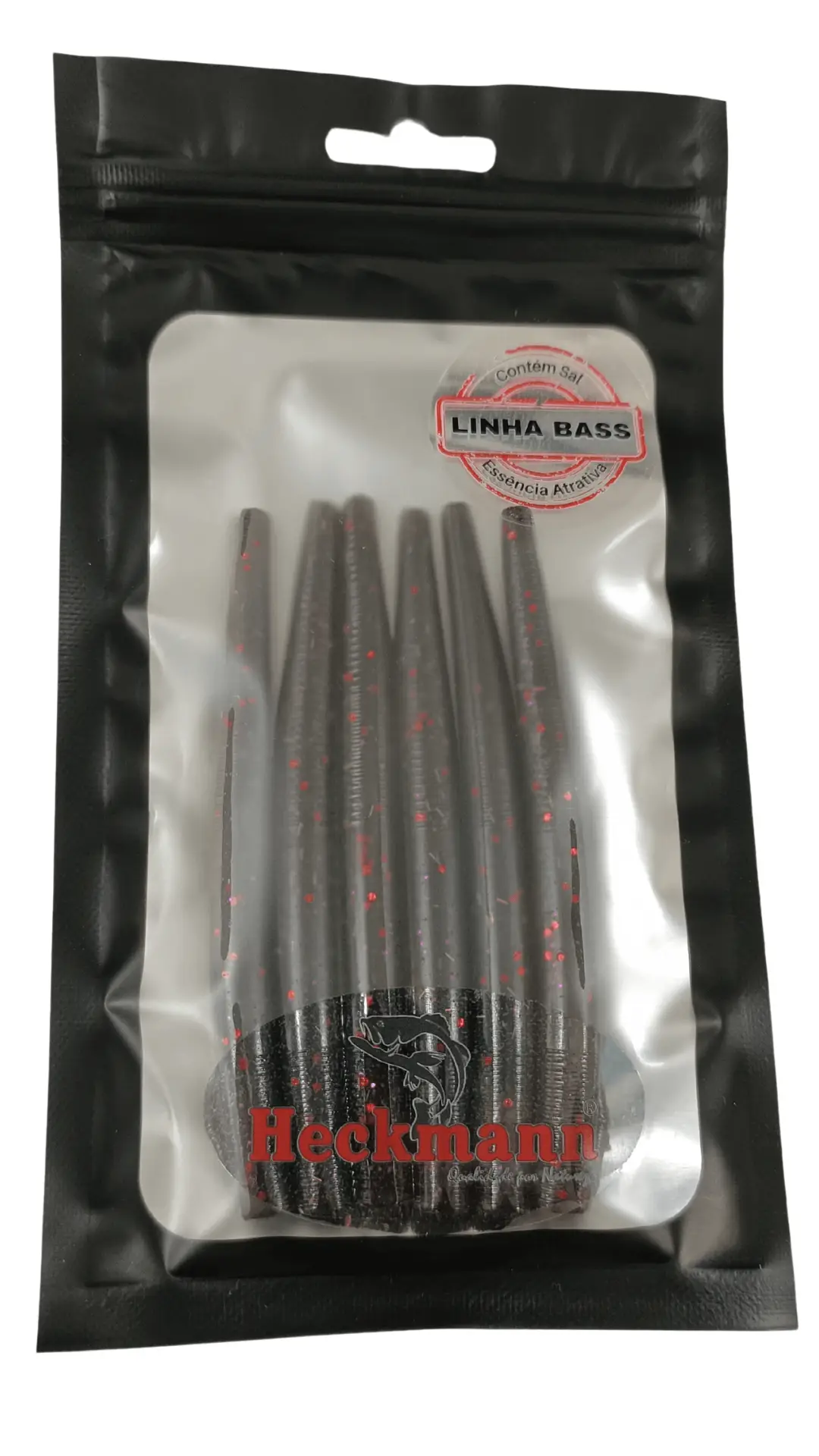 Isca artificial Minhoca - Heckmann - 10cm - 6 unidades - Ação Fundo - Cor Esmeralda
