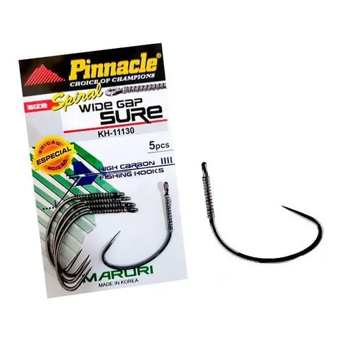 Anzol Wide Gap Sure Spiral - Pinnacle - N°1/0 - 5 unidades
