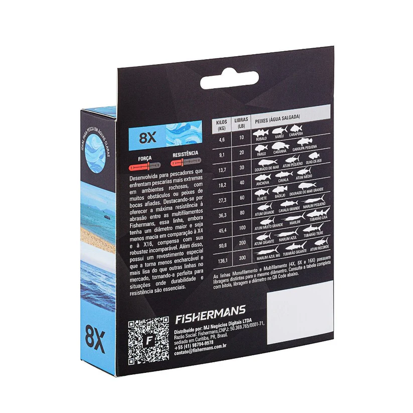 Linha Multifilamento Fishermans 8X Oceânica – 0.12mm – 15 lb – 150 metros - Imagem 2
