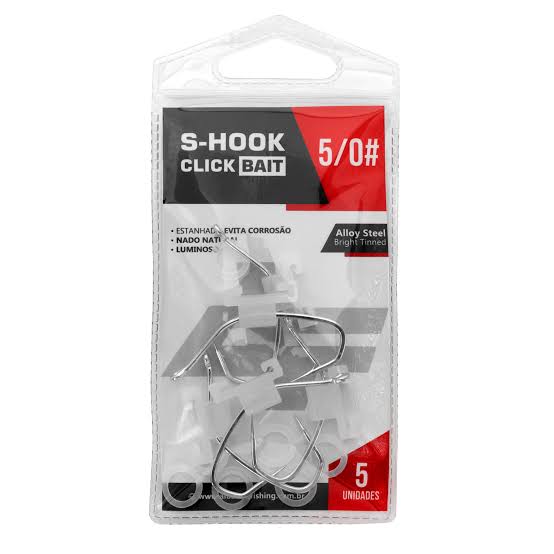 Anzol S Shrimp Hook Click Bait - N° 5/0 - Albatroz Fishing - 5 unidades - Imagem 4