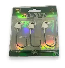 Jig Head Maruri MR15 - 15g - Azol 5/0 - Branco - 3 unidades