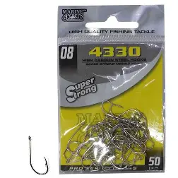 Anzol 4330 Farpa Nikel - Marine Fishing - N°8 - 50 unidades