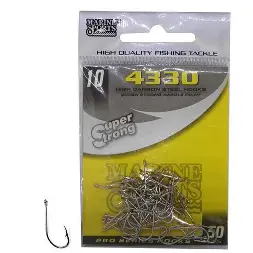 Anzol 4330 Farpa Nikel - Marine Fishing - N°10 - 50 unidades