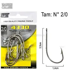 Anzol 4330 Farpa Nikel - Marine Fishing - N°3/0 - 50 unidades