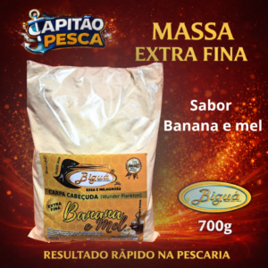 Massa para Pesca – Sabor Banana e Mel – Massa Amarela - Biguá Extra Fina – 700 gramas