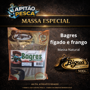 Massa para Pesca - Sabor Especial Bagres Fígado e Sangue - Massa Natural - Biguá Especial - 500 gramas