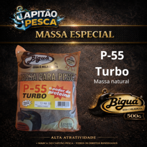 Massa para Pesca - Sabor P-55 Turbo - Massa Natural - Biguá Especial - 500 gramas