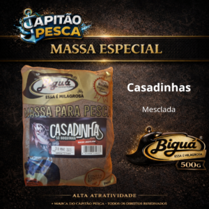 Massa para Pesca - Sabor Casadinhas - Massa Mesclada - Biguá Especial - 500 gramas