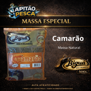 Massa para Pesca - Sabor Camarão - Massa Natural - Biguá Especial - 500 gramas