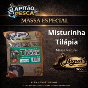 Massa para Pesca - Sabor Misturinha Tilápia - Massa Natural - Biguá Especial - 500 gramas