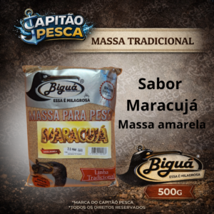 Massa para Pesca - Sabor Maracujá - Massa Amarela - Biguá Tradicional - 500 gramas