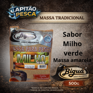 Massa para Pesca - Sabor Milho Verde - Massa Amarela - Biguá Tradicional - 500 gramas