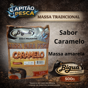 Massa para Pesca - Sabor Caramelo - Massa Amarela - Biguá Tradicional - 500 gramas