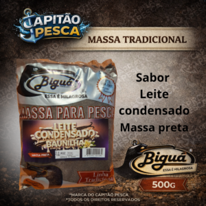 Massa para Pesca - Leite Condensado e Baunilha - Massa Preta - Biguá Tradicional - 500 gramas