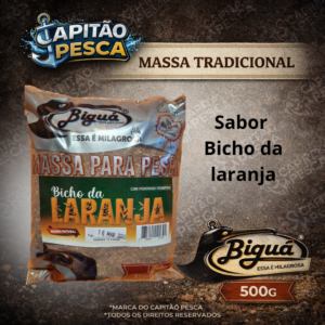 Massa para Pesca - Sabor Bicho da Laranja - Massa Natural - Biguá Tradicional - 500 gramas