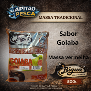 Massa para Pesca - Sabor Goiaba - Massa Vermelha - Biguá Tradicional - 500 gramas