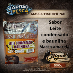 Massa para Pesca - Sabor Leite Condensado e Baunilha - Massa Amarela - Biguá Tradicional - 500 gramas