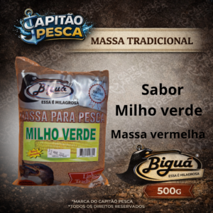 Massa para Pesca - Sabor Milho Verde - Massa Vermelha - Biguá Tradicional - 500 gramas