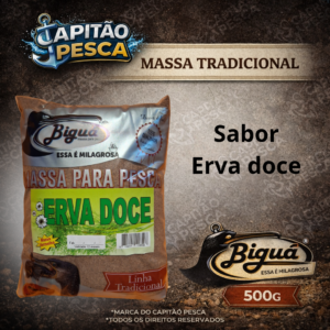 Massa para Pesca - Sabor Erva Doce - Massa Vermelha - Biguá Tradicional - 500 gramas