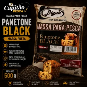 Massa para Pesca - Panetone - Massa Preta - Biguá Tradicional - 500 gramas