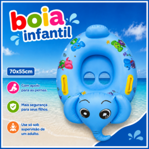 Bóia Infantil Elefantinho com apoio para as pernas - 70x55cm