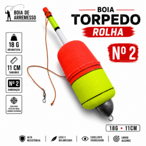 Boia de Arremesso Torpedo Rolha 2 - 18g - 11cm