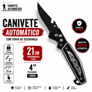 Canivete Automático com Trava - Lâmina 6 Polegadas - 21cm