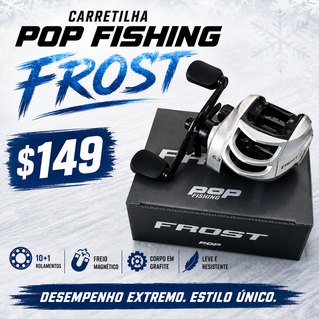 Carretilha Pop Fishing Frost - Drag 5kg - 201g - Direita