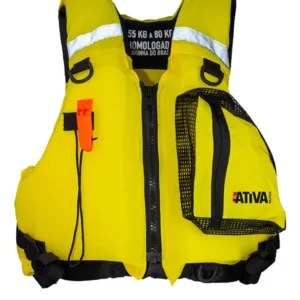 Colete Salva Vidas - Ativa Caiaque - Homologado Classe V - Tamanho GG1 - 130kg - Amarelo