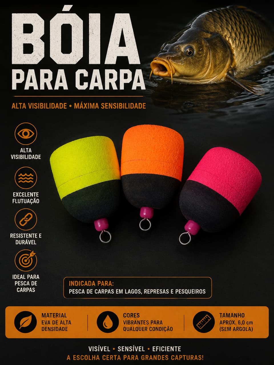 Boia para Carpa - Biguá - 7cm