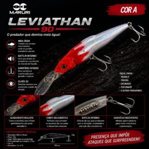 Isca Artificial Leviathan 90 - Maruri - 12g - 9 cm - Ação Meia Água - Cor A