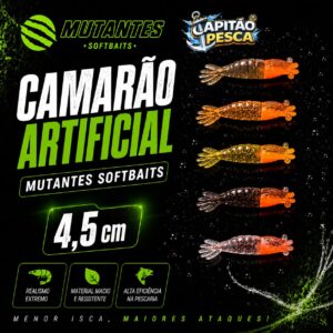 Camarão Artificial - Mutantes Softbaits - 4.5cm - Cor Sortida