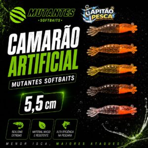 Camarão Artificial - Mutantes Softbaits - 5.5cm - Cor Sortida