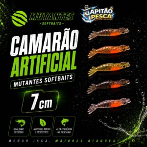 Camarão Artificial - Mutantes Softbaits - 7cm - Cor Sortida